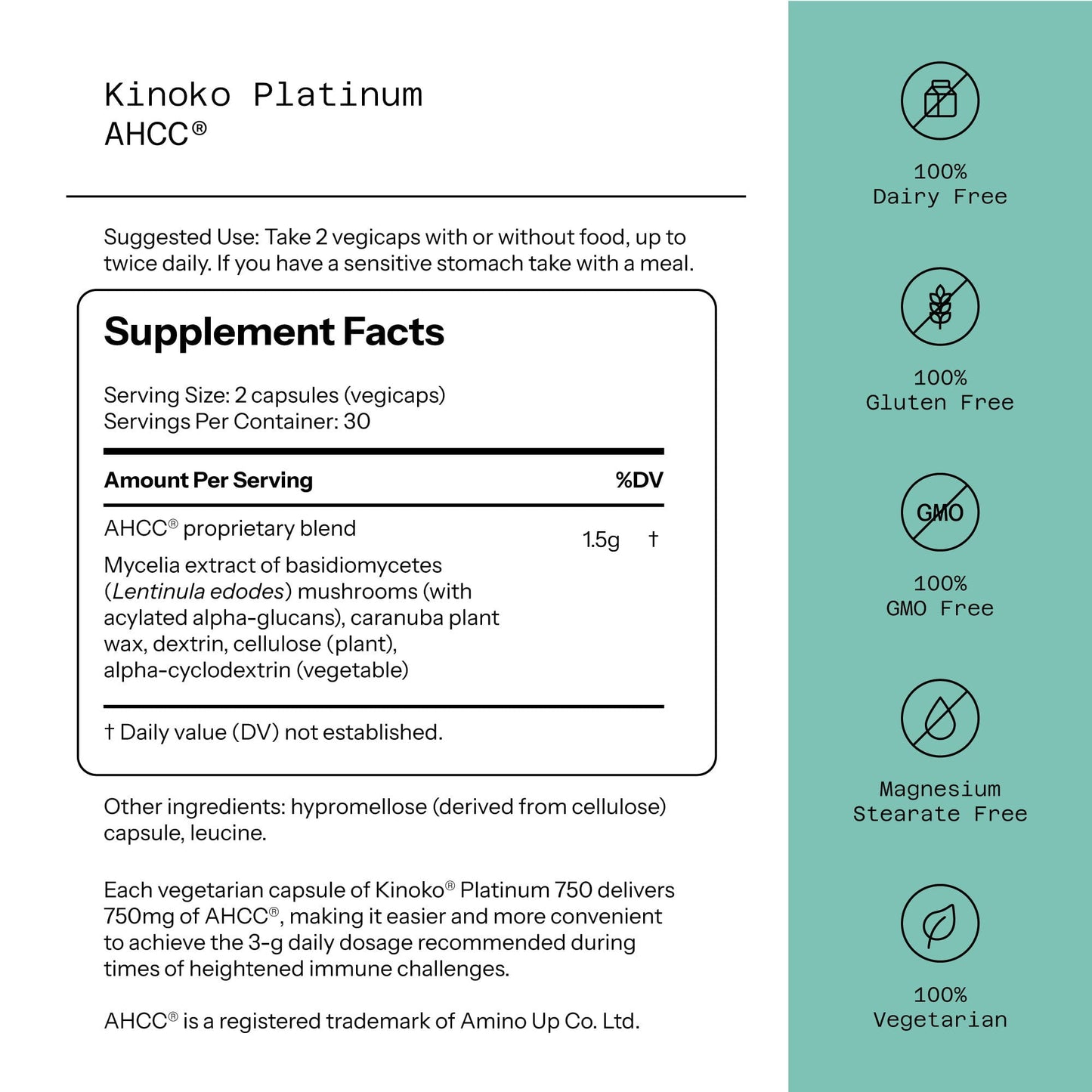 AHCC® - Kinoko® Platinum